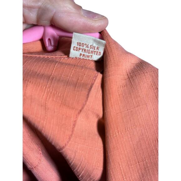 Tommy Bahama Coral 100% Silk Hawaiian Short Sleeves Button Down Shirt Size XL - Picture 6 of 8
